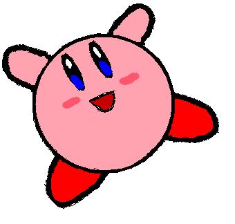 Kirby Drawn in Paint