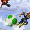 Yoshi tried to play bowling by using everybody as 