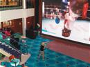 Playing WiiSports on a gigantic screen